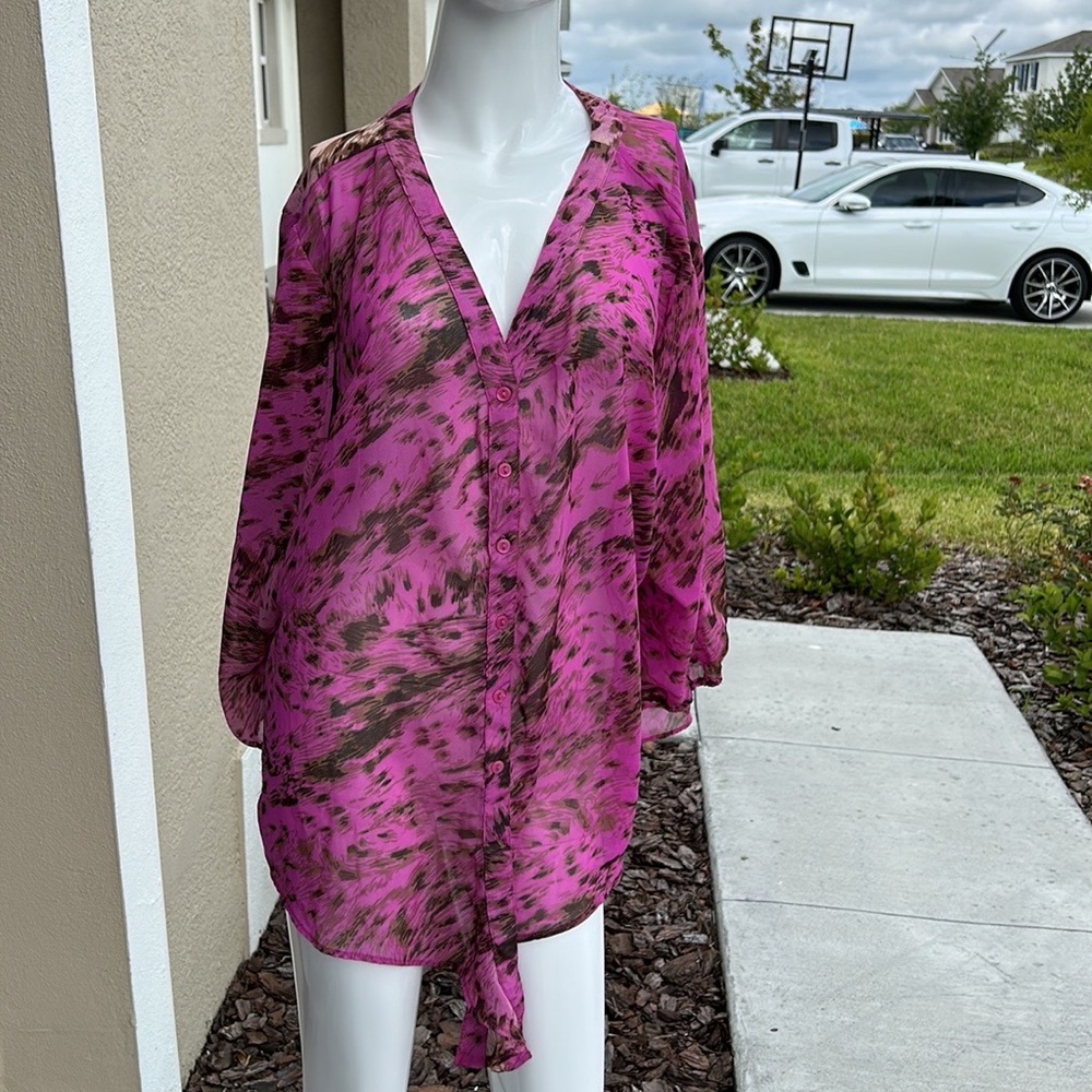PURPLE FLAME SHIRT TOP BLOUSE SIZE 3X NWT